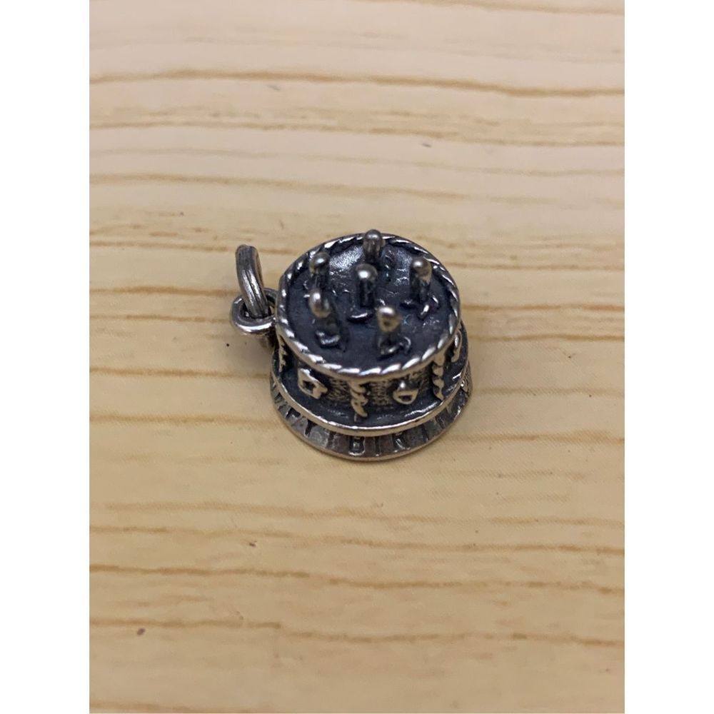 Birthday Cake and Candles Sterling Silver Jewelry Charm
